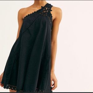 Free People Black one shoulder dress